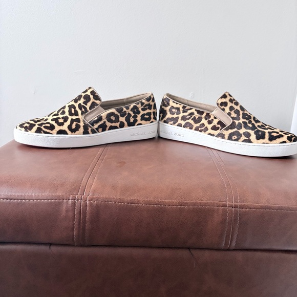Michael Kors Keaton Leopard Calf Hair Slip On Sneakers - Picture 3 of 9